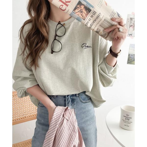 綿100%ワンポイント胸刺繍シンプル オーバーサイズ ロングTシャツ Classical Elf クラシカルエルフ ce1260187