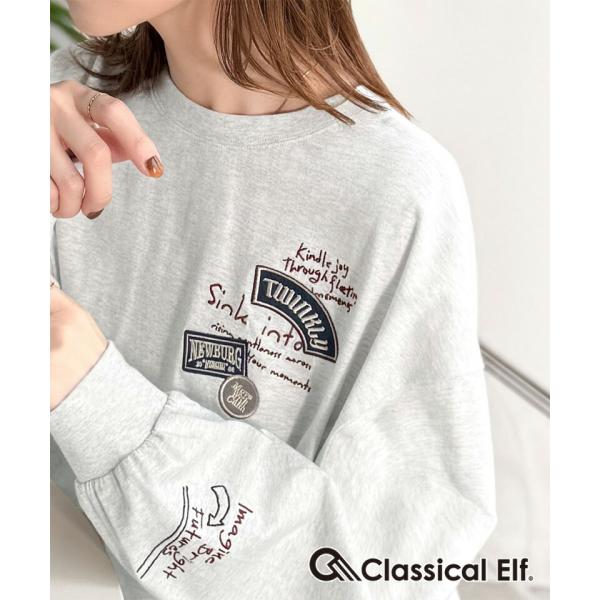 【 クラシカルエルフ classical elf 】 Tシャツ レディース 長袖 綿 100％ 刺繍 ワッペン ドルマン ロンT