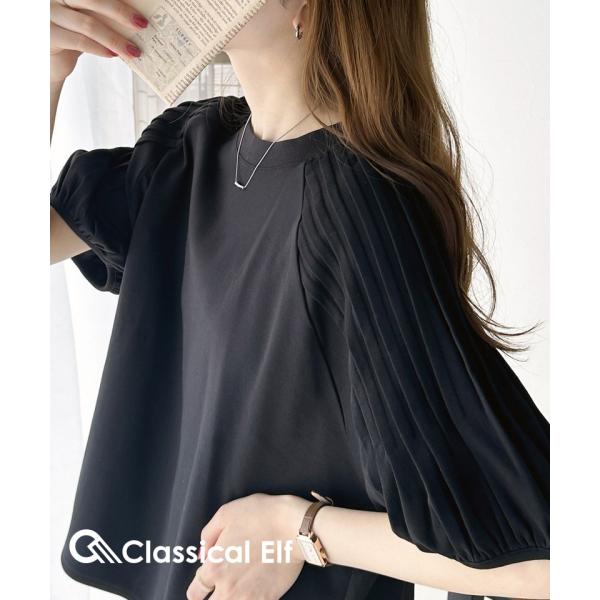 カジュアルな中にも上品さを。綿100%　袖山タックラグラン半袖Tシャツ Classical Elf クラシカルエルフ ce1300007