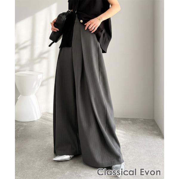【Classical Evon】 【UVカット＆ウォッシャブル機能付き】 レディース ボトムス きれいめ パンツ ダブル