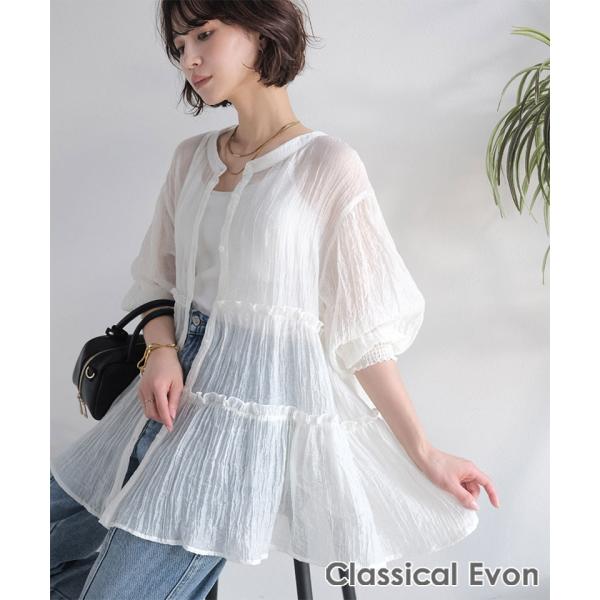 ふわっと、ひとさじの華やぎを。シアーティアードメロウブラウス Classical Evon クラシカルエルフ ev1240130