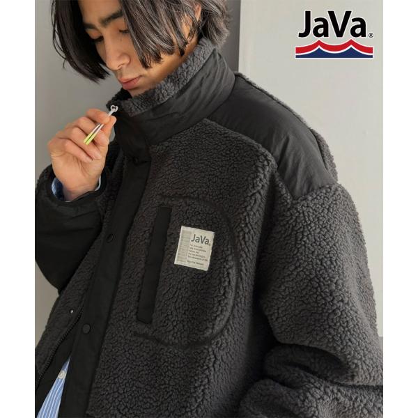 《JaVaジャバコラボ》異素材切替えダブルジップボアブルゾン Classical Elf クラシカルエルフ jm1265092