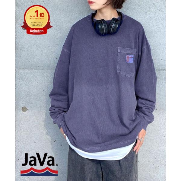綿100％ピグメント加工ポケット付き オーバーサイズ ユニセックスロングTシャツ JaVa クラシカルエルフ jv1029002