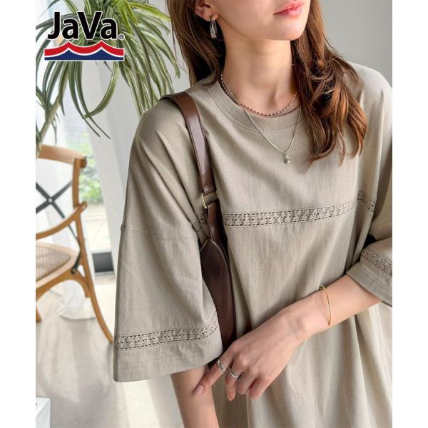 《JaVaジャバ コラボ》一枚で決まる抜け感シルエット。ハシゴレースオーバーサイズロングワンピース JaVa クラシカルエルフ jv1050379