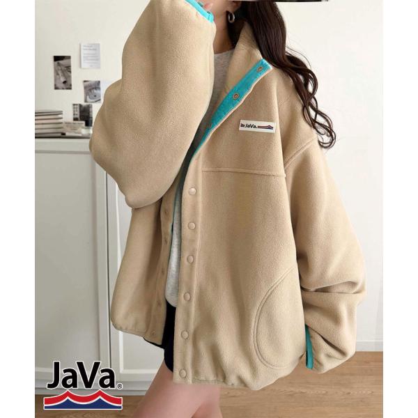 《JaVaジャバコラボ》ポップな色合いの配色フリースブルゾン JaVa クラシカルエルフ jv1050393