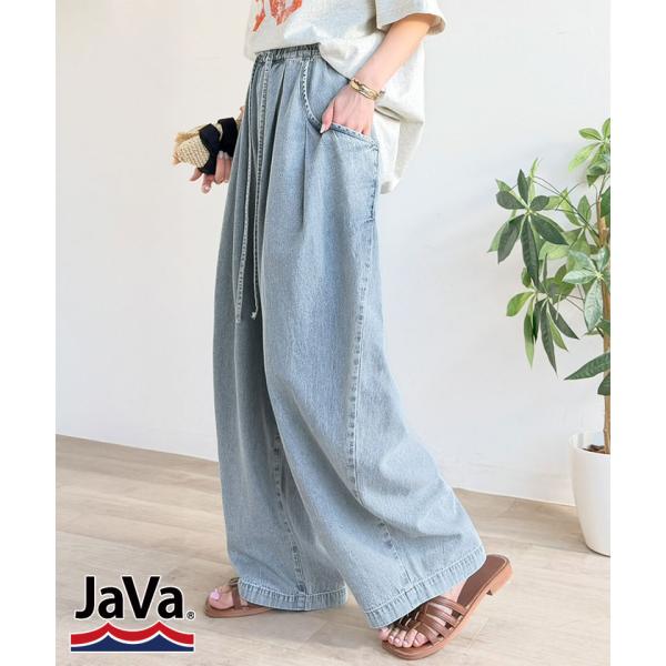 《JaVaジャバコラボ》ゆるっと、すらっと、今っぽい。綿100% ビッグポケットデニムイージーパンツ JaVa クラシカルエルフ jv1070200