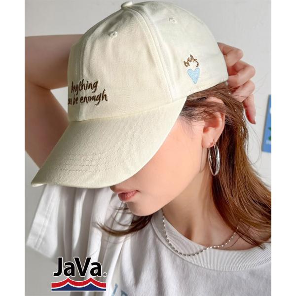 《JaVaジャバコラボ》綿100％手書き風ハート刺繍英字キャップ JaVa クラシカルエルフ jv1179082