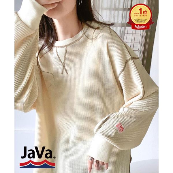 《JaVaジャバ 別注》シンプルなのに格上げ。2way配色ワッフルロンTee JaVa クラシカルエルフ jv1260065