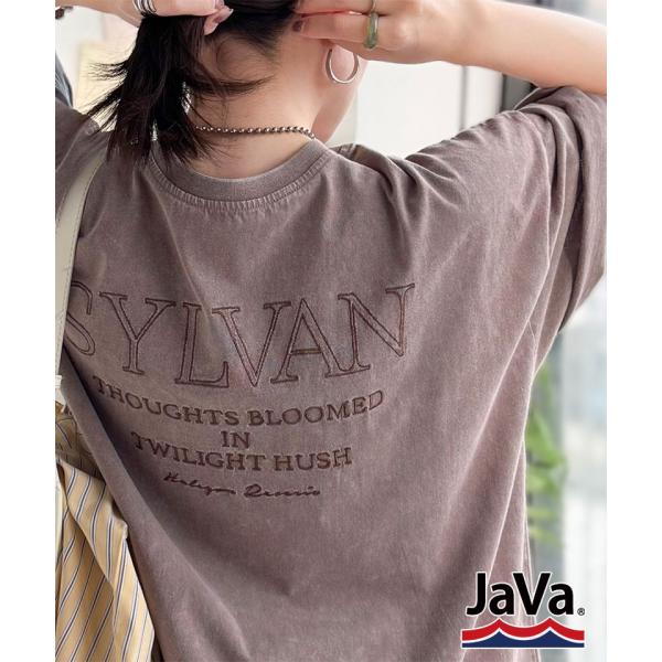 《JaVaジャバコラボ》ラフな品格。綿100％ 前後2WAYアシッド加工 刺繍Tシャツ JaVa クラシカルエルフ jv1260544