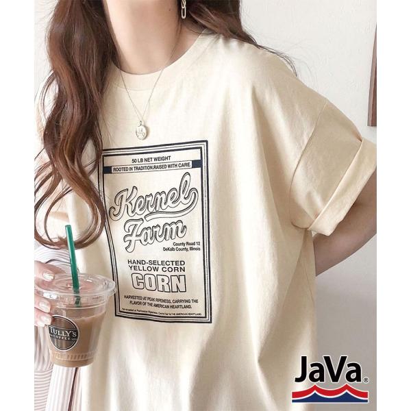 《JaVa ジャバコラボ》 【 接触冷感 機能付】 Tシャツ レディース 半袖 カットソー 前後2way ロゴ