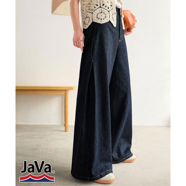《JaVa ジャバコラボ》サイドタックワイドデニムパンツ JaVa クラシカルエルフ jv1400006