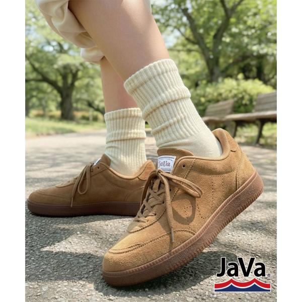 《java ジャバコラボ》 シューズ スニーカー レディース 軽量 軽い 2.8cmソール 合皮 スウェード素材