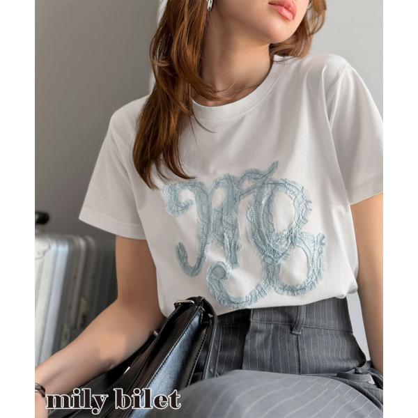 【mily bilet】レースワッペン半袖Tシャツ mily bilet クラシカルエルフ mi1029185