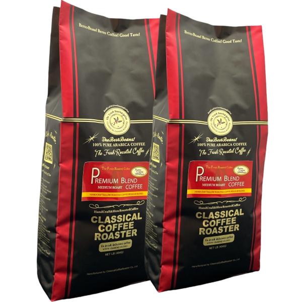 コーヒー豆 80杯分 セット プレミアム ブレンド コーヒー 2LB (454g×2袋) 【 豆 or 挽 】 アラビカコーヒー豆100％