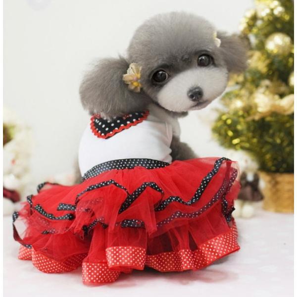 レッドハート ふんわりスカートワンピ（ハンガー無） S〜XL 犬