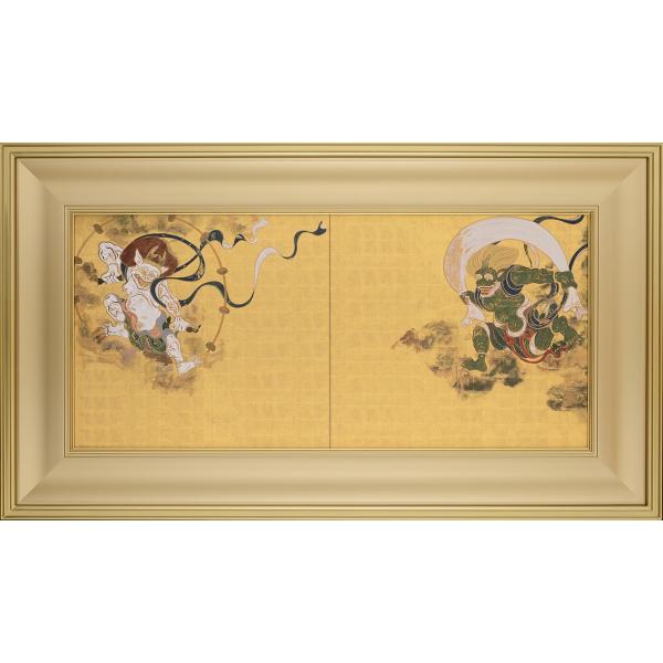 2927 俵屋宗達 「風神雷神図」 紙本 日本画 掛軸 おもてなし　工芸印刷 2927 俵屋宗達 「風神雷神図」 紙本 日本画 掛軸 おもてなし