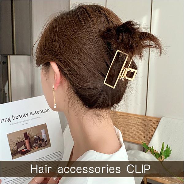 ♥️再再入荷♥️ヘアクリップ ブラックスクエア バンスクリップ  カメリア