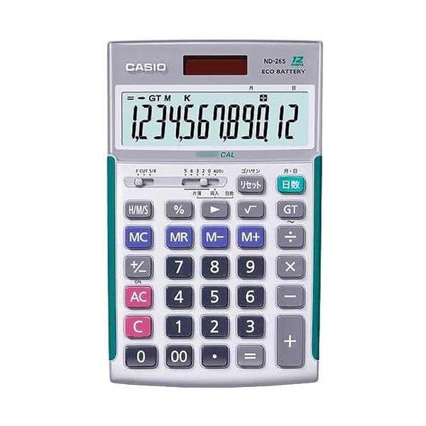 他サイト： CASIO製 ＮＤ-２６Ｓ　プロ用実務電卓（ソフトケース付）　（日本電卓技能検定協会推奨電卓、簿記検定推奨品）の商品画像