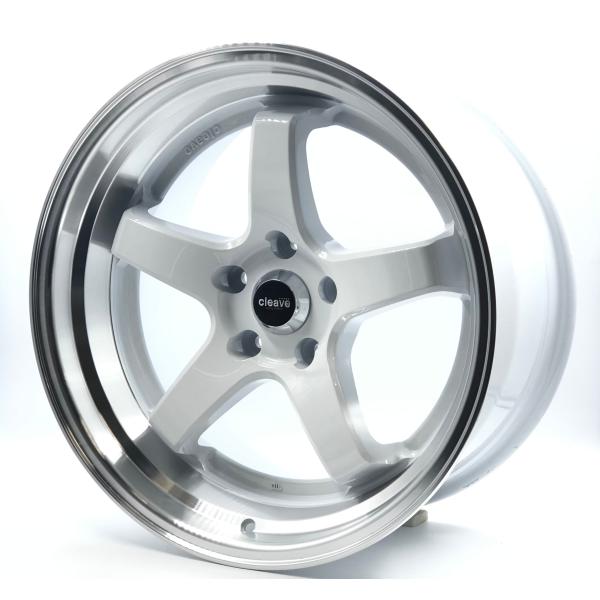 CLEAVE RACING FL53 18x9.5J ±0 5H-114.3 ホワイト/マシンド 4本セット 