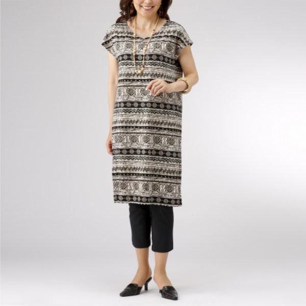 エスニック調プリントフレンチ袖ワンピース Ik 507 Ik 507 Cleo Sun 通販 Yahoo ショッピング