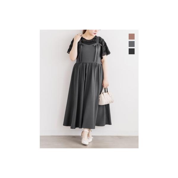 大きいサイズ レディース CLETTEオリジナルリボンポイントワンピース