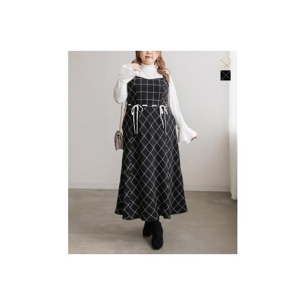 大きいサイズ レディース CLETTEオリジナル☆ステッチチェックウエスト