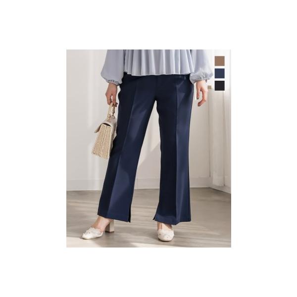 大きいサイズ レディース CLETTEオリジナルセンタープレスフレアパンツ