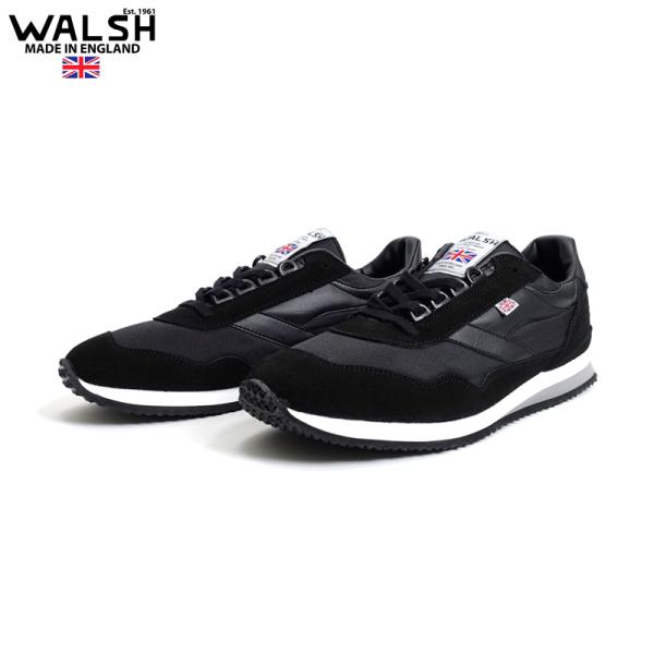 未使用　新品　WALSH ENSIGN-T BLACK UK8 英国製 セール】WALSH/ウォルシュ ENSIGN-T/エンサイン T（スニーカー