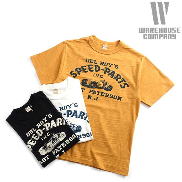 WAREHOUSE スウェット Tシャツ 半袖 プリント オレンジ L WAREHOUSE [メール便可]ウエアハウス [4601SPEED] 半袖 Tシャツ