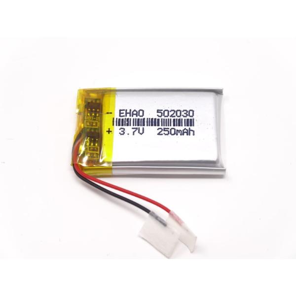 リチウムポリマー電池 リポバッテリー 3.7V 250mAh EHAO 502030/LiPo カメラ ドローン MP4 GPS ドライブレコーダー