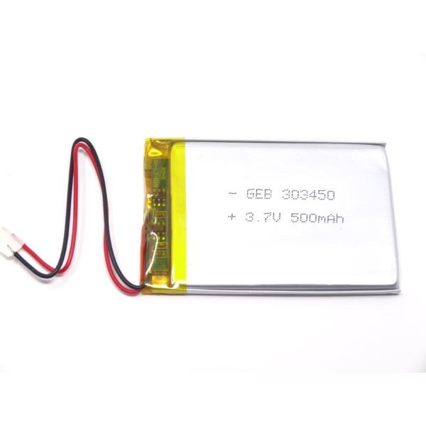 リチウムポリマー電池 リポバッテリー 3.7V 500mAh GEB 303450/LiPo カメラ ドローン MP4 GPS ドライブレコーダー