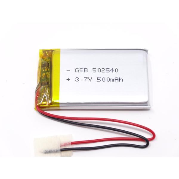 リチウムポリマー電池 リポバッテリー 3.7V 500mAh GEB 502540/LiPo カメラ ドローン MP4 GPS ドライブレコーダー