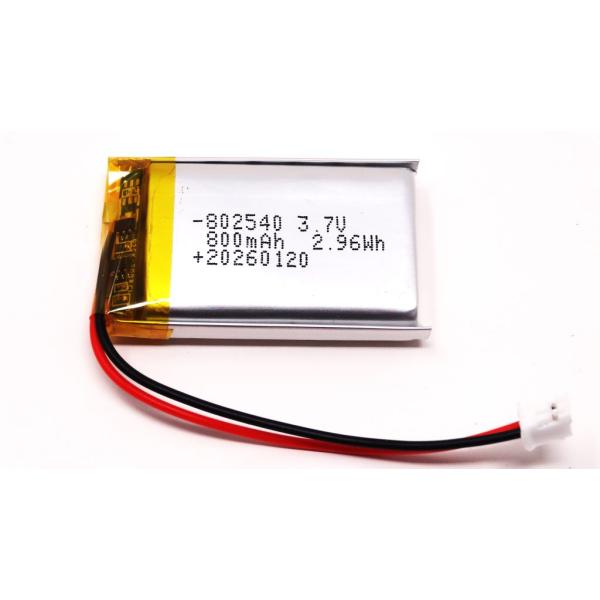 リチウムポリマー電池 リポバッテリー 3.7V 800mAh 802540/LiPo カメラ ドローン