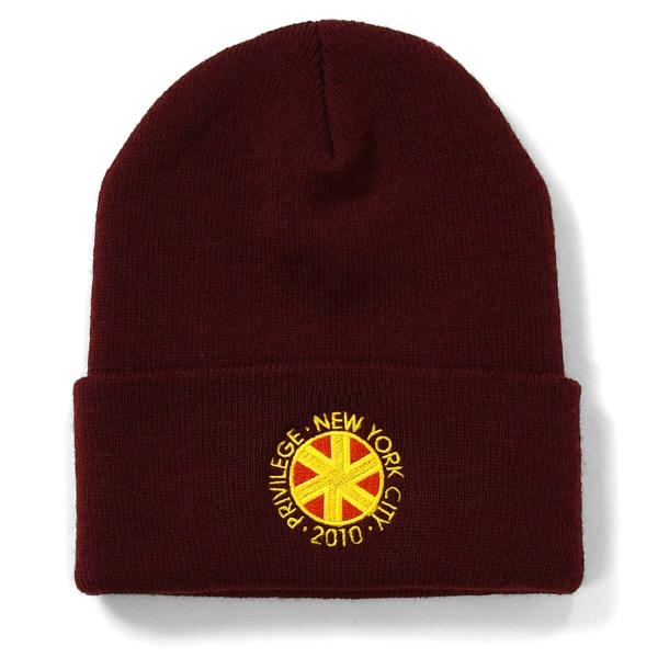 プリビレッジ Privilege ニットキャップ ニット帽 メンズ ストリート Empire State Game Long Beanie Pv19aw21 Maroon マルーン Click 通販 Yahoo ショッピング