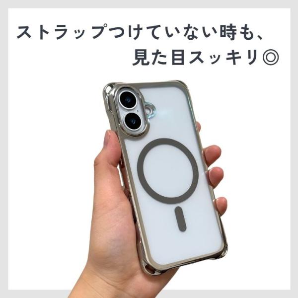 iPhone17 �X�g���b�v�z�[���t���P�[�X Magsafe�Ή� 4�z�[�� �c �� �S���� 4�� ���킢�� �X�}�z�P�[�X �N���A �ϏՌ� �A�C�t�H��17 �J�o�[ ������� �A�C�z�� ���i�摜2