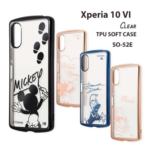 Xperia 10VI SO-52E ケース ディズニー ソフトケース クリア ミッキー
