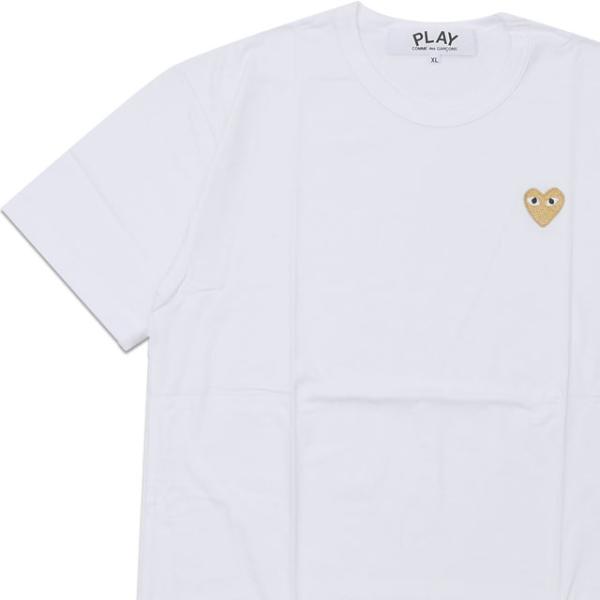 PLAY グレー ゴールドハートTシャツ XS cdg コムデギャルソン コムデギャルソン プレイ(Play) ワンポイントゴールド Heart T