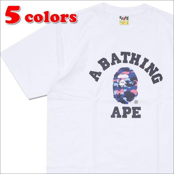 A BATHING APE (エイプ) COLOR CAMO COLLEGE TEE (Tシャツ) 1D30-110