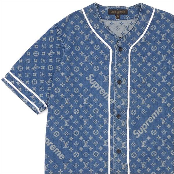 supreme denim baseball jersey