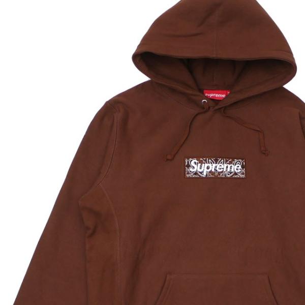 新品 シュプリーム SUPREME 19FW Bandana Box Logo Hooded Sweatshirt DARK BROWN