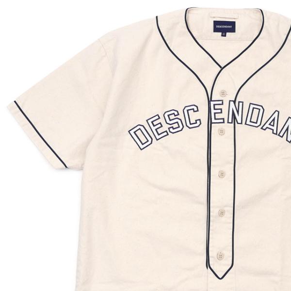 【入手困難】DESCENDANT ディセンダント ベースボールシャツ 紺 ③ DESCENDANT BEARS SS ロゴプリント ベースボール シャツの通販