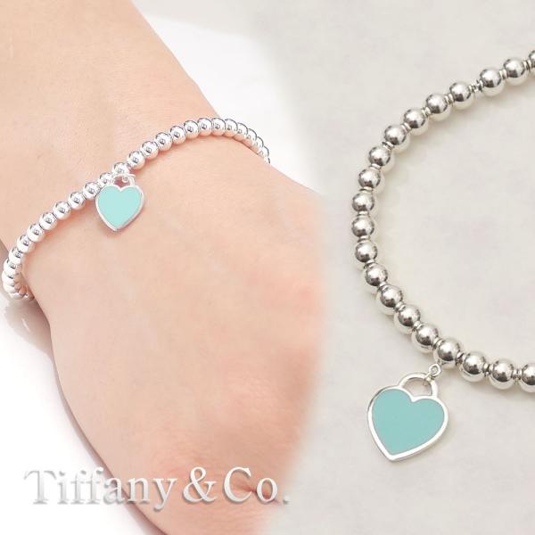 新品 ティファニー TIFFANY&CO. Blue Heart Tag Bead Bracelet M