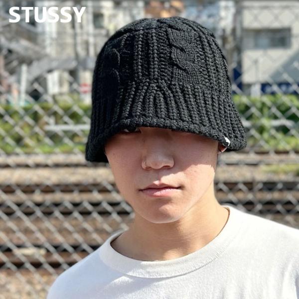 STUSSY 新品 ステューシー CABLE KNIT BUCKET HAT バケット STUSSY 新品 ステューシー CABLE KNIT BUCKET HAT バケット