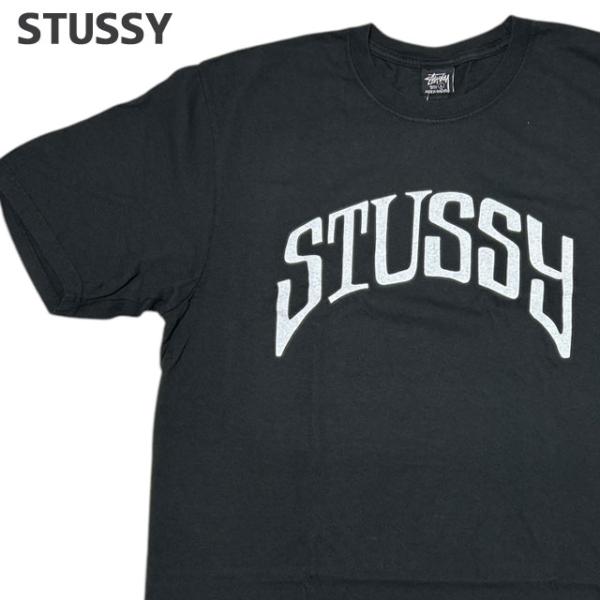 限定値下げ‼️stussy ステューシー　アーチロゴ　短丈　スウェ 完売モデル】ステューシー☆アーチロゴ サマーニット Tシャツ XL