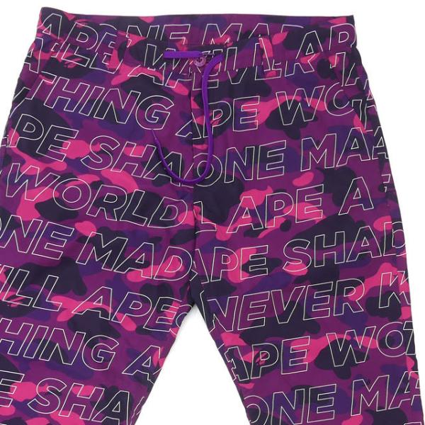 ア ベイシング エイプ A BATHING APE TEXT COLOR CAMO PANTS