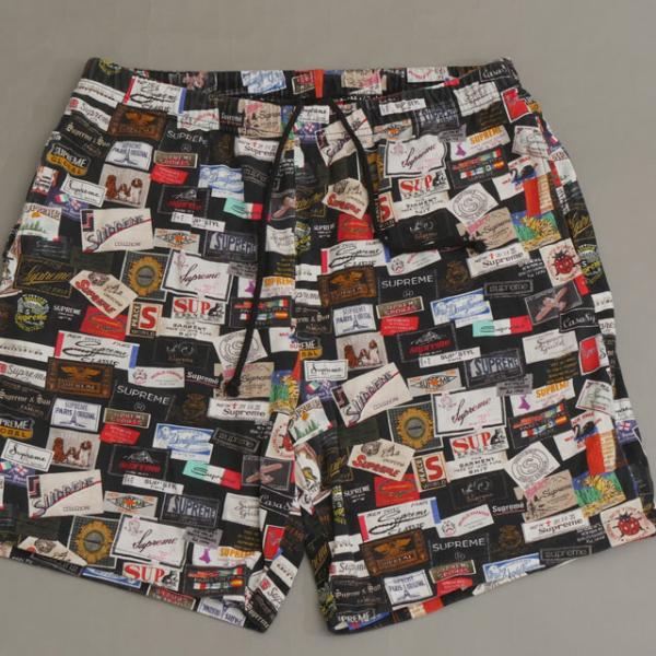 シュプリーム Labels Pique Shorts 総柄 ハーフショートパンツ