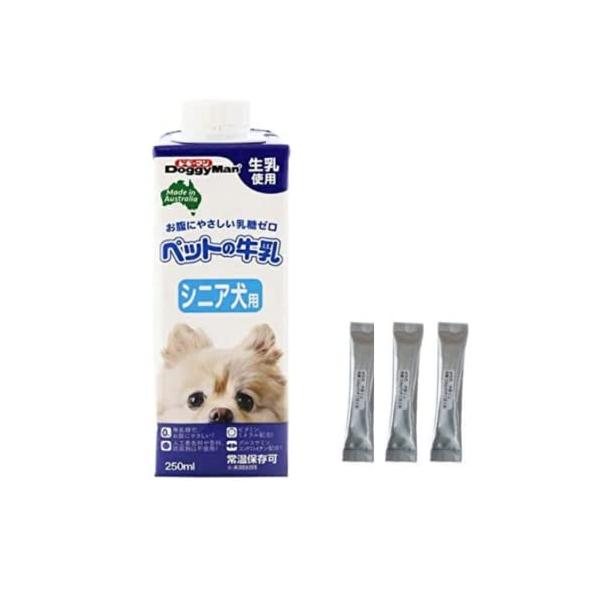ペットの牛乳 シニア犬用 250ml×3 高齢犬向け栄養補給 【シニア犬用サプリメント お試し用犬潤1g×3セットつき】
