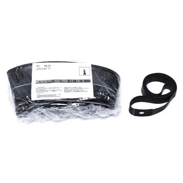 ・BRIDGESTONE(ブリヂストン)製タイヤチューブ&amp;リムバンド(2.25-17/2.50-17)・バルブ形状：TR4　リム径：17インチ・フロント＆リアに使用 (同時交換：2セット使用)