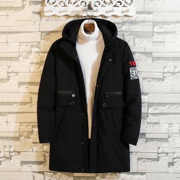 期間限定特価 ダウンジャケット メンズ ロング コート 大きいサイズ ジャケット アヒル毛羽 アウトドア ブルゾン アウター ロングジャケット 秋 冬 ブラック メンズ 偉大な Kuljic Com