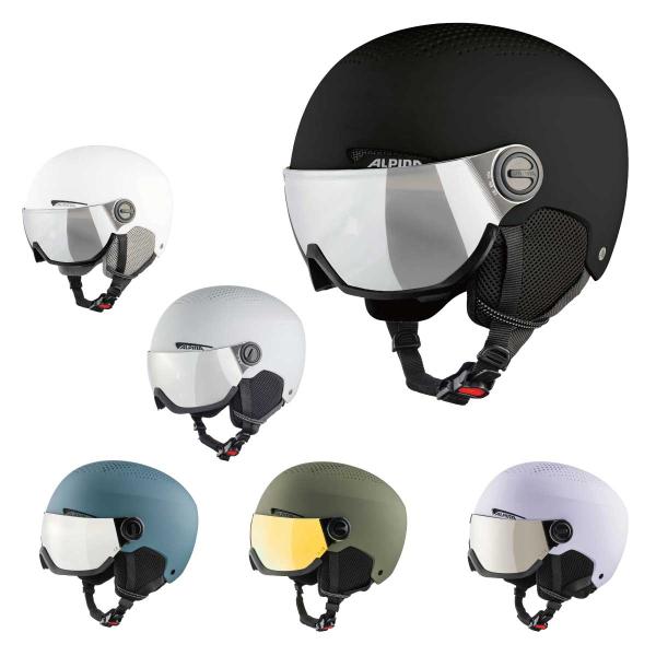 ALPINA アルピナ スキーヘルメット・ARBER VISOR Q-LITE アーバー バイザー Q-LITEカラー・ブラックマット×オレンジ/シルバーミラー S2(Midium Bright/18-43%)・ホワイトマット×オレンジ/シ...